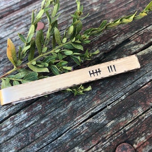 Tie Bar for 8th Anniversary - Tally Mark Tie Clip - Traditional Anniversary Gift - Personalized Tie Clip - Forever Tied to You -Tie Tack