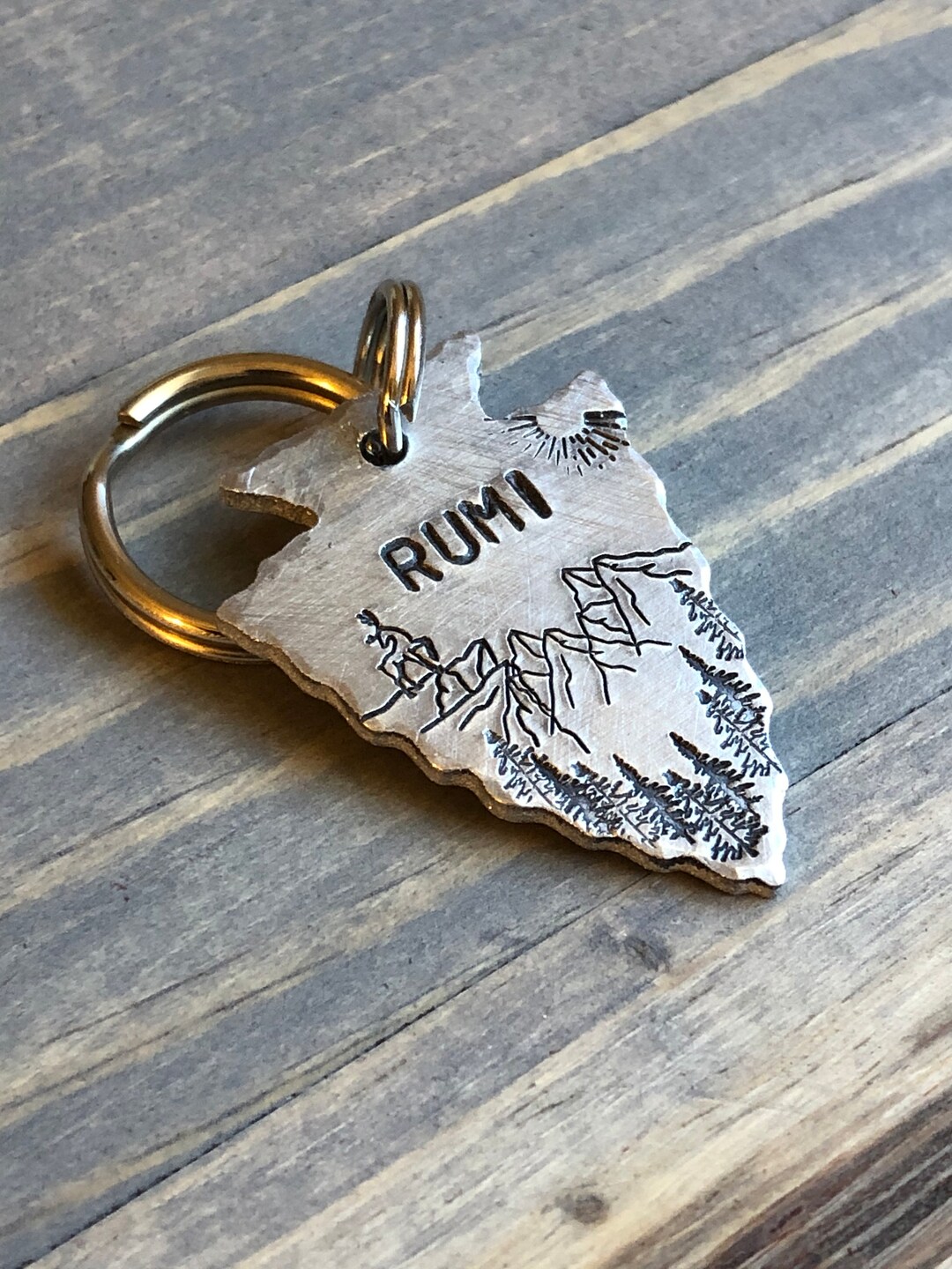 Custom Arrowhead Dog Tag, Hand Stamped Pet ID, Personalized Dog Tag for Dog, Arrowhead Dog Tag