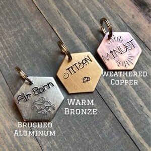 Name Tag for Dog, Hand Stamped Pet ID Tag, Train Dog Tag, Caboose, Dog ...