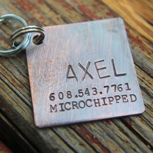 Dog ID Tag, The Axel, Hand Stamped Dog Tag, Custom Pet ID image 2