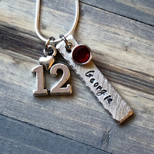 12th Birthday Necklace, Gift for Girl, Personalized Necklace, Birthstone Necklace, Gift for Girl's 12th birday, Turning 12, Add a Charm
