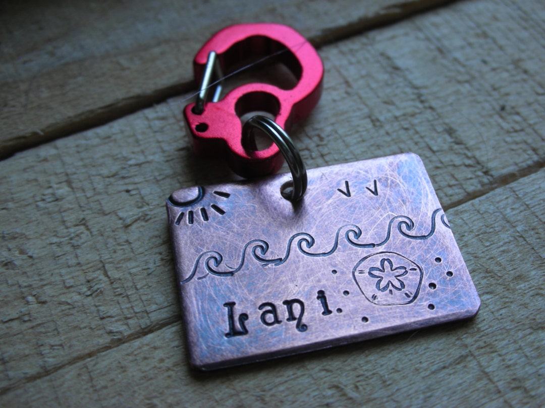 Dog ID Tag-/pet ID Tag-beach Lover - Etsy