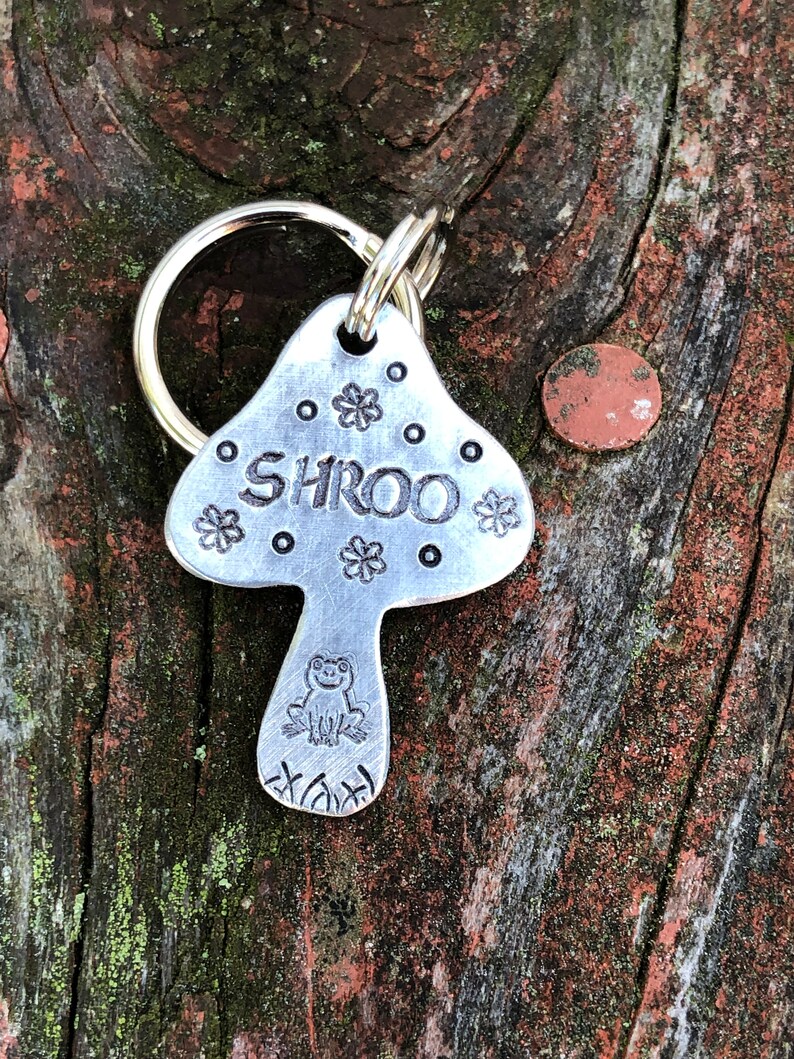 Dog ID Tag Whimsical Dog Tag Dog Tag for Dogs Mushroom Etsy