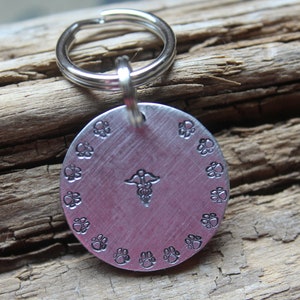 Custom Dog ID Tag-Medical Alert Tag for Dogs-Medical Alert Tag for Pets-Allergy Warning-Hand Stamped Dog Tag