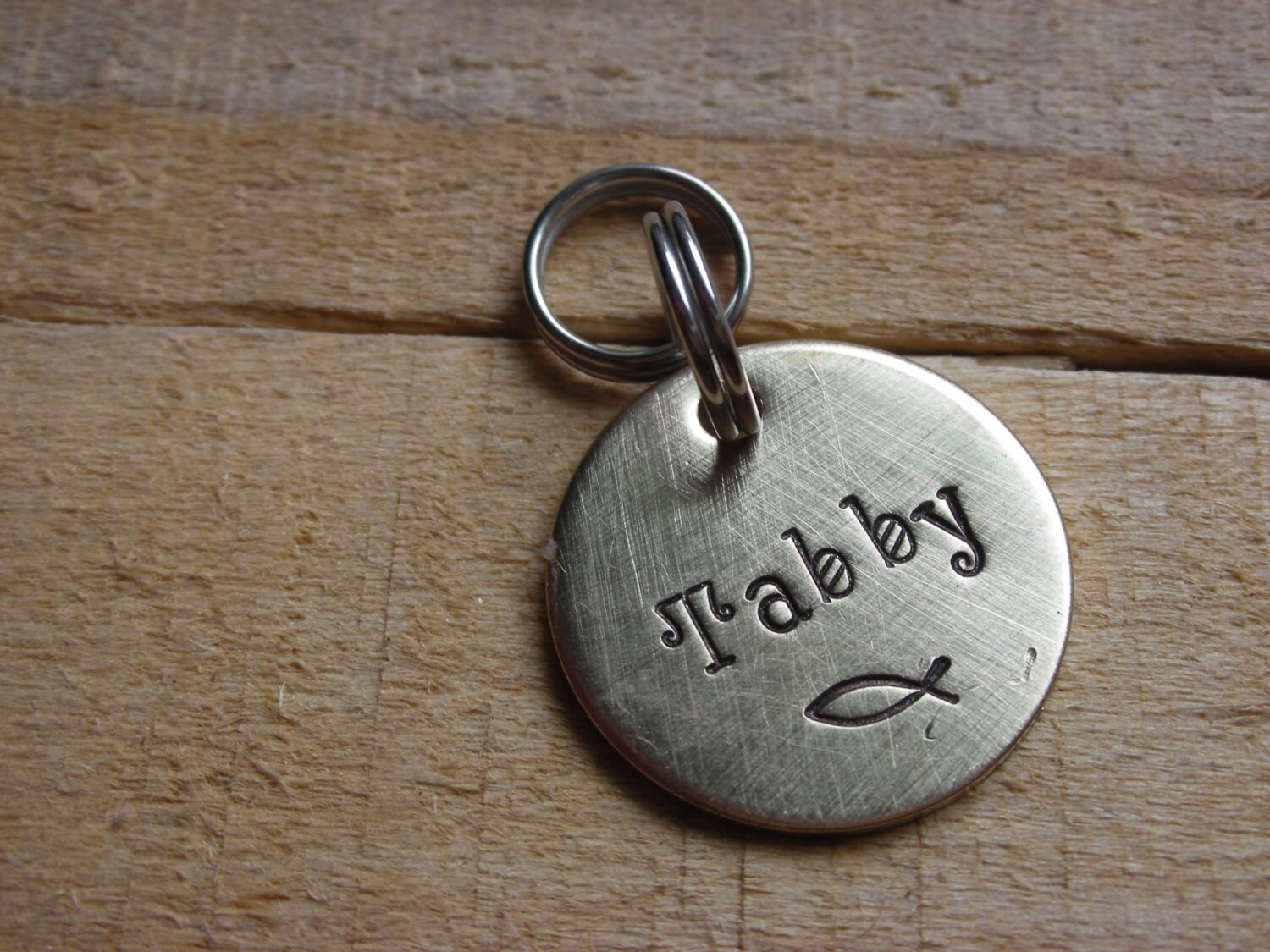 Handstamped Cat ID Tag - Pet ID Tag - Cat Name Tag - the Tabby - Etsy
