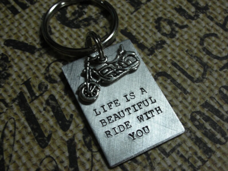 Harley Davidson Motorcycle Keychainlife is A Beautiful Ride Etsy