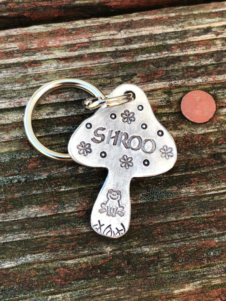 Dog ID Tag Whimsical Dog Tag Dog Tag for Dogs Mushroom Etsy