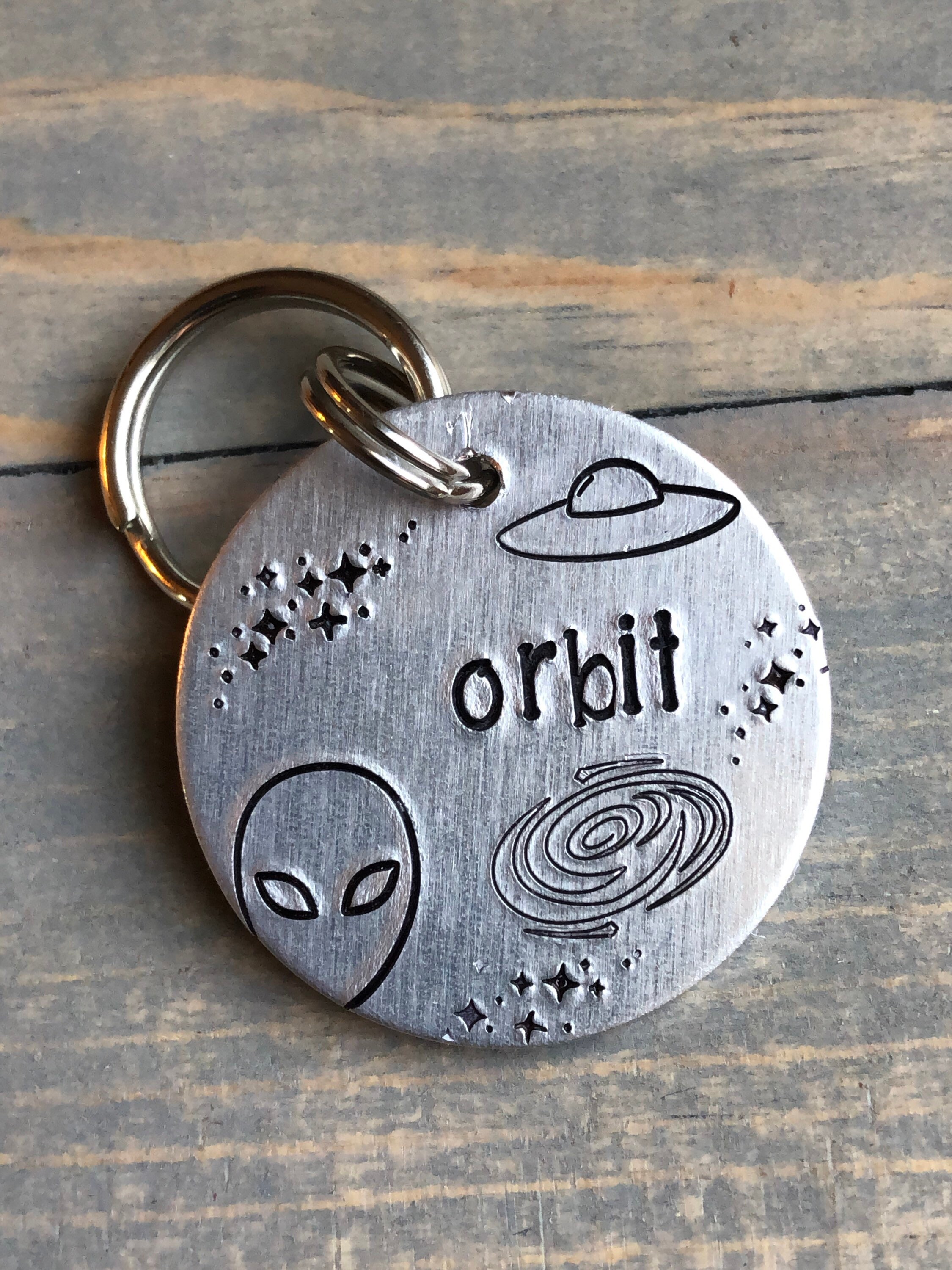 Dog ID Tag | Dog Tag With Alien Space Ship |personalized Dog Tag | Tag ...