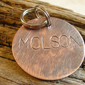 Custom Handstamped Dog/Pet ID Tag-The Molson