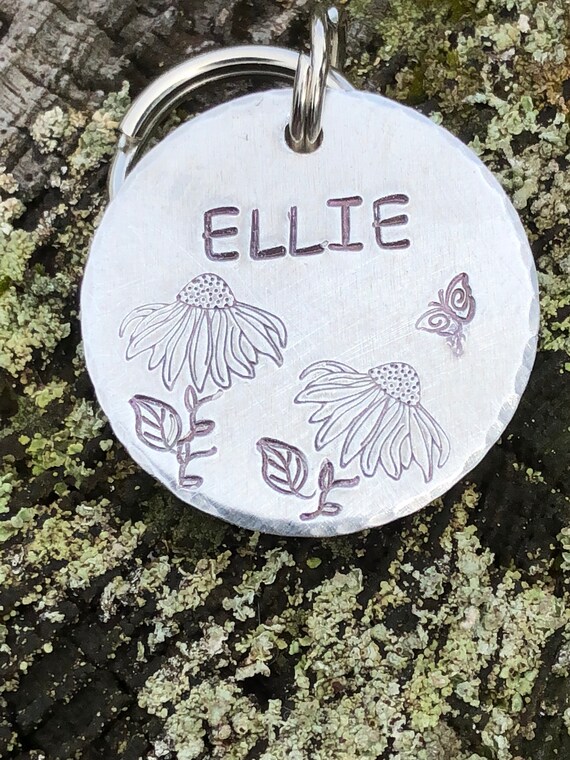Dog Tag Custom Hand Stamped Pet Id Personalized Dog Tag Etsy
