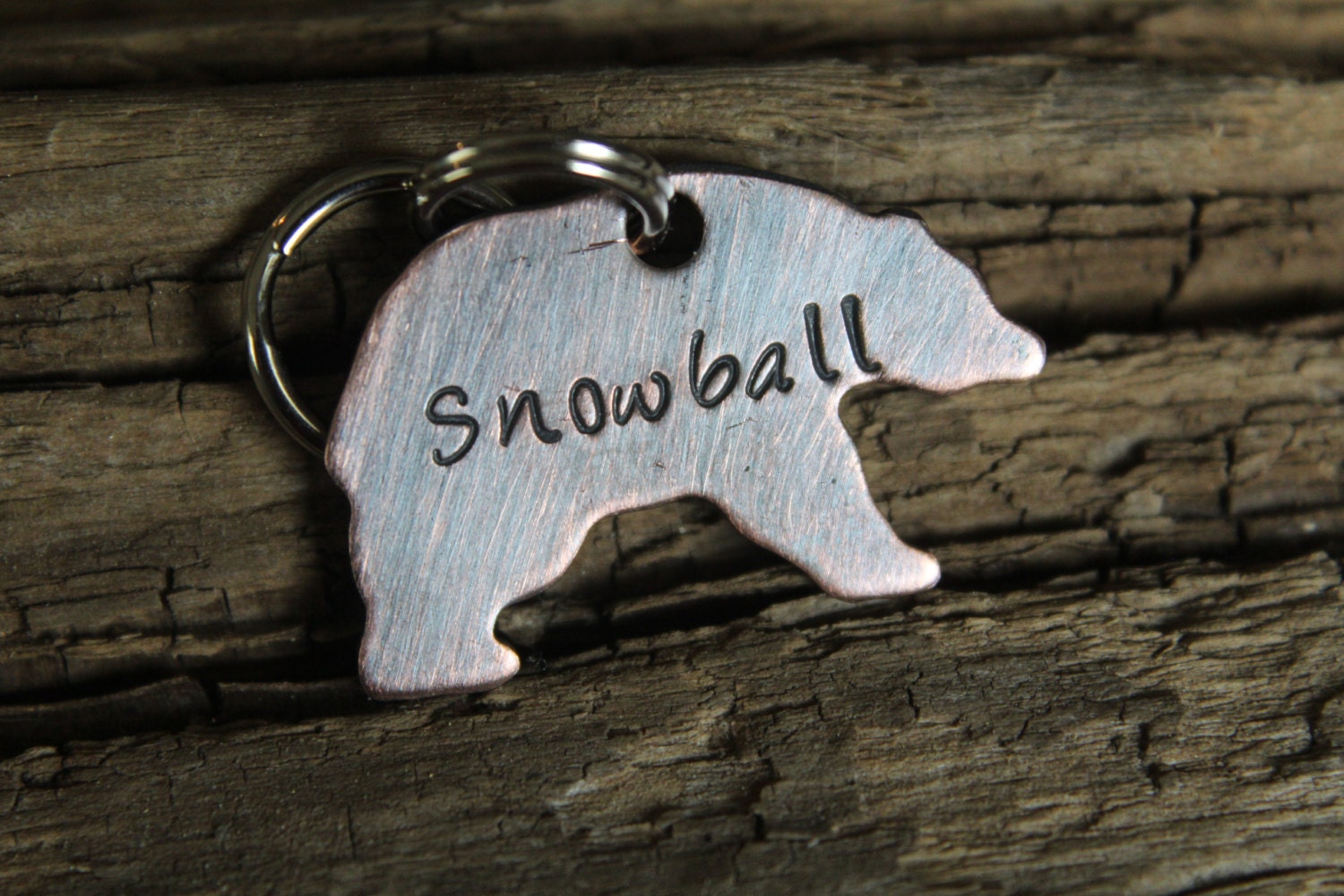 Custom Dog ID Tagbear Handstamped Pet Tag Tag for Small Etsy Canada
