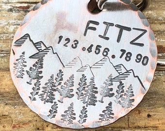 Custom Dog ID Tag, The Fitz, Hand Stamped Dog Tag, Personalized Dog Tag