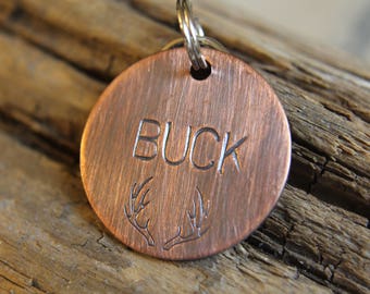 Dog ID Tag | The Buck | Deer Antlers | Antlers | Personalized Dog Tag | Tag for Large Dog | Dog Tag | Pet ID Tag