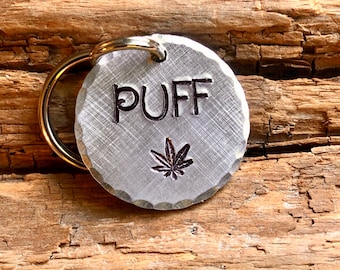 Cannabis Pet ID Tag, Dog Tag with Weed, Personalized Dog Tag with Pot Plant, Hemp Pet Tag, 2 Sizes