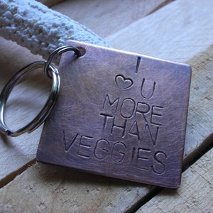 I Love You More THAN...-Custom Handstamped Personalized Keychain-Valentines Gift,Wedding Gift,Anniversary Gift, Birthday Gift