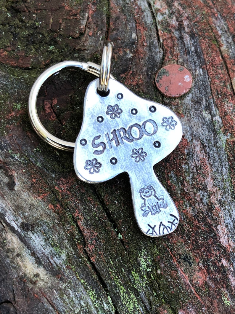 Dog ID Tag Whimsical Dog Tag Dog Tag for Dogs Mushroom Etsy