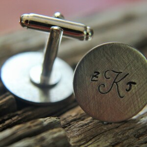 Personalized Cufflinks, Hand Stamped Cuff links, Custom Cufflinks, Gift for Man, Gift for Groomsmen, Wedding Party Gift, Best Man Gift