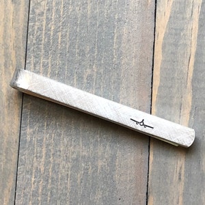 Tie Bar for Pilot - Father's Day Tie Clip-Tie Bar with Airplane - Personalized Tie Clip - Gift for Dad-Tie Tack