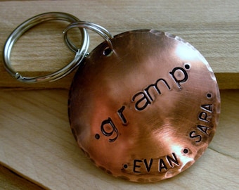 Grampa Keychain-Grandparent Keychain-Fathers Day-Custom Personalized Keychain-Grandparents Day Gift