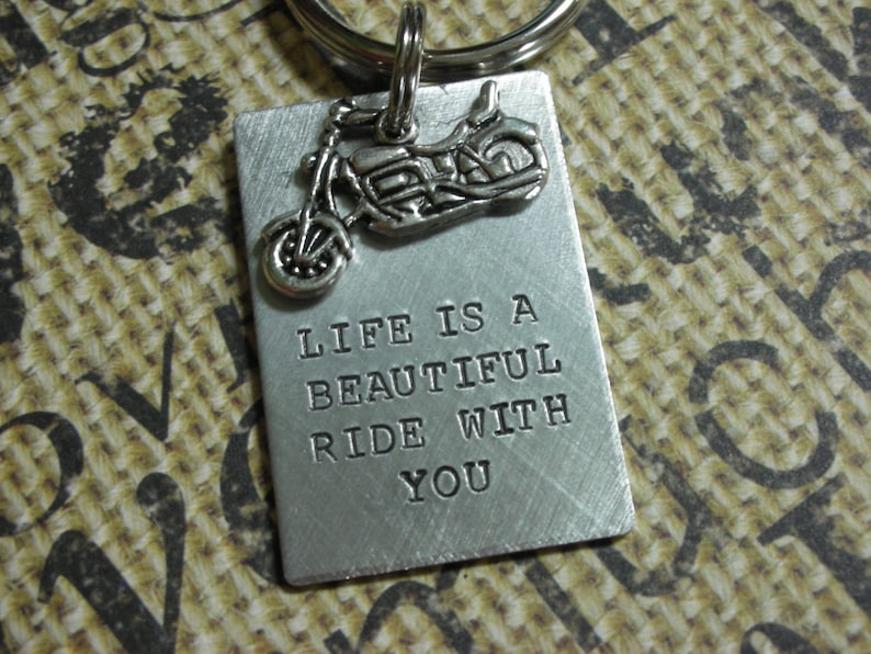 Harley Davidson Motorcycle Keychainlife is A Beautiful Ride Etsy