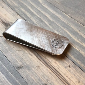 Clips de dinero personalizados para pescadores - Regalo del 7º aniversario - Personalizado - Clip de dinero hecho a mano en bronce, plata, cobre-8º aniversario