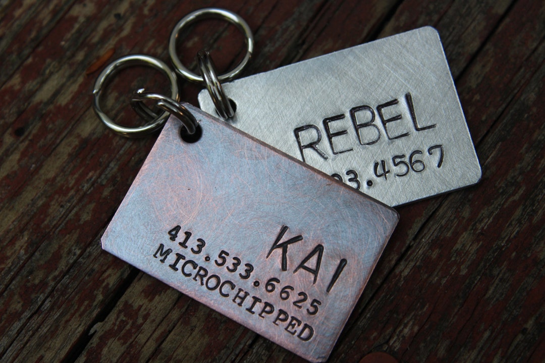 Custom Hand Stamped Dog ID Tag, Personalized Dog Tag, Dog Tag for Large