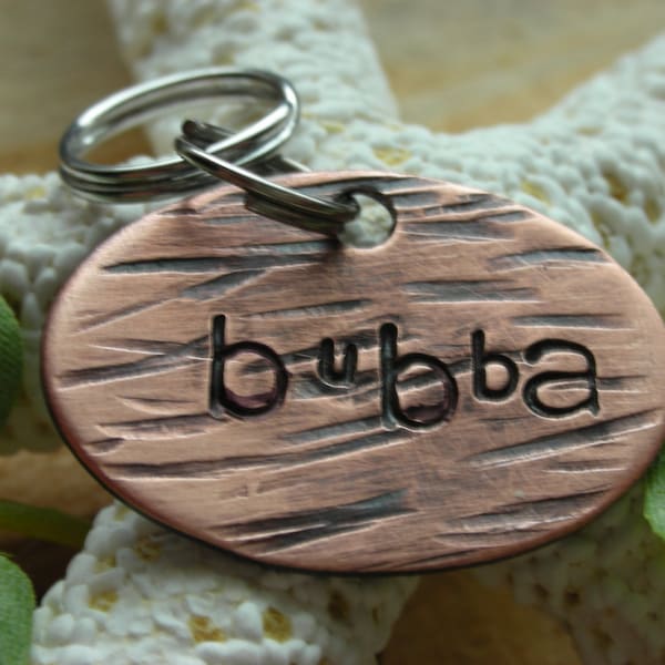 Copper Beech- Custom personalized pet ID tag for your dog, handstamped pet ID Tag