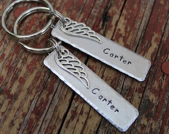 Personalized Memorial Keychain, Custom Remembrance Keychains, Loss of Child, Wing Keychain, Loss of Loved One