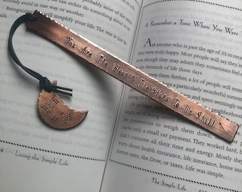 Copper Anniversary Bookmark, Copper for 7th Anniversary, 8th Anniversary Bronze Bookmark, Gift for Book Lover, Personalized Anniversary Gift