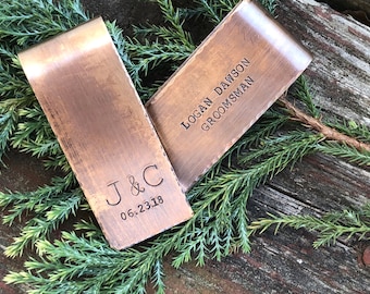 Custom Money Clips for Anniversary - 7th Anniversary Gift - Personalized  - Hand Crafted Money Clip in Bronze or Copper - 8th Anniversary