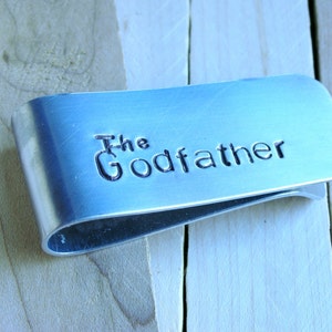 Money Clip -The Godfather-Perfect Gift for Godparent-Men's Personalized Money Clip-Fathers Day Gift-Groomsmen Gift-Moneyclip for Dad