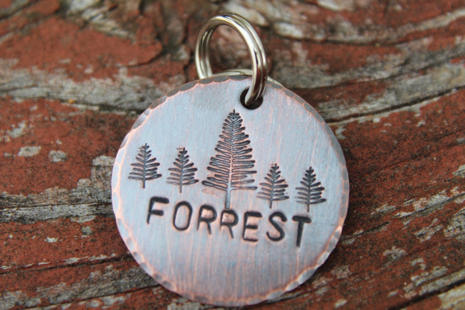 Custom Dog ID Tag-forrest Handstamped Pet Tag- Tag for Small Medium Dog ...