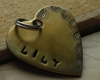 Custom Handstamped Pet ID Tag-The Lily in Nugold