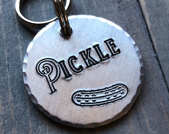 pickle shaped dog tag