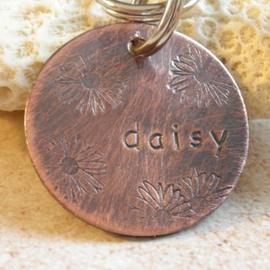 Pet Id Tag-Dog ID Tag-The Daisy Tag- ID Tag for Small or Medium Dog-Cat ID Tag