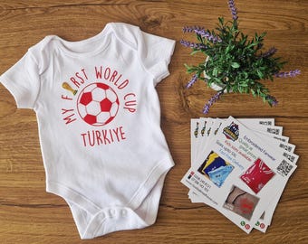Turchia Türkiye La mia prima Coppa del Mondo Maglietta/Tutina personalizzata per bambini.