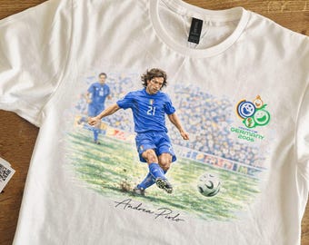 Italy National Team Andrea Pirlo Soccer Jersey - Blue Color Home