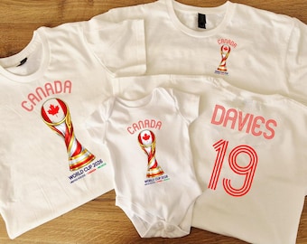 Personalised Canada World Cup 2026 Tshirt Mens Ladys kids And Baby Sizes Available
