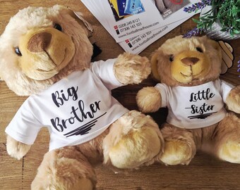 Brother and Sister Matching soft Toy Teddy Bear Set Personalisation Available