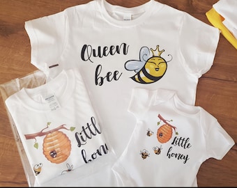Zestaw T-shirt/body z motywem królowej pszczół i rodziny Little Honey