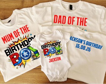 Avengers Marvel Superhero Matching Birthday Tshirt For all the Family Sister Brother Antie Uncle Grandad Grandma Dad & Mum StepDad StepMum