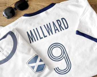 Scotland Personalised Football Ringer T-Shirt