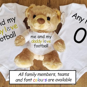 Personalised Matching Football Teddy And T-Shirt/Bodysuit (Anyteam)