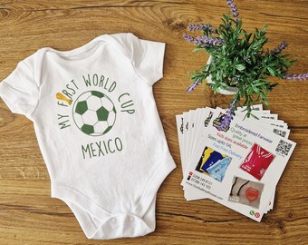 Personalised Mexico My First World Cup 2026  Kids Tshirt Babygrow/Romper.