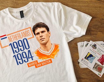Marco Van Basten World Cup 1990 & 1994 Netherlands Legends Retro Range Mens Womens and kids Babygrow/Tshirt