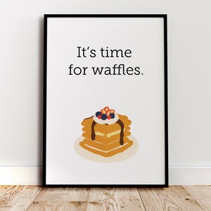 Waffle Art Print: Kitchen Humor Food Poster (Digital Download)