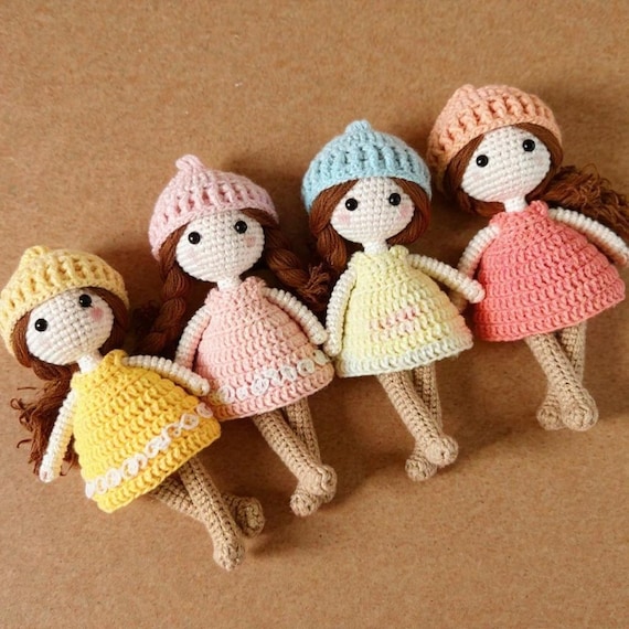 Girl Doll Cute Handmade Dolls Mini Girl Doll Amigurumi Crochet