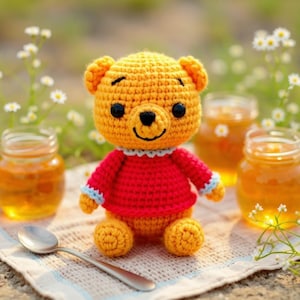 Winnie the Pooh Crochet Pattern, Adorable plus toy amigurumi pattern, Handmade crochet gifts, Crochet plushies, PDF pattern, DIY gifts