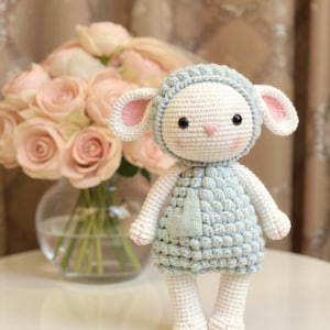 Crochet Pattern Sheep, Amigurumi Tutorial Stuffed Farm Animals, Plush Sheep Amigurumi Pattern, English Pattern Amigurumi Pdf, Crochet Lamb