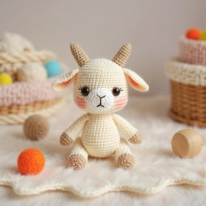 Goat amigurumi pattern,Adorable Goat Crochet Pattern, Crochet farm animals pattern, Plush goat crochet pattern,English pattern amigurumi pdf